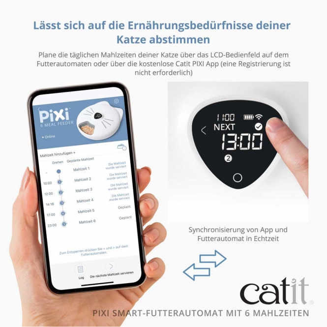 Catit PIXI Smart-Futterautomat mit 6 Mahlzeiten