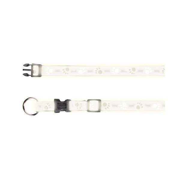 Trixie Halsband Silver Reflect - Pfotenmotiv - 30-45cm / 15mm