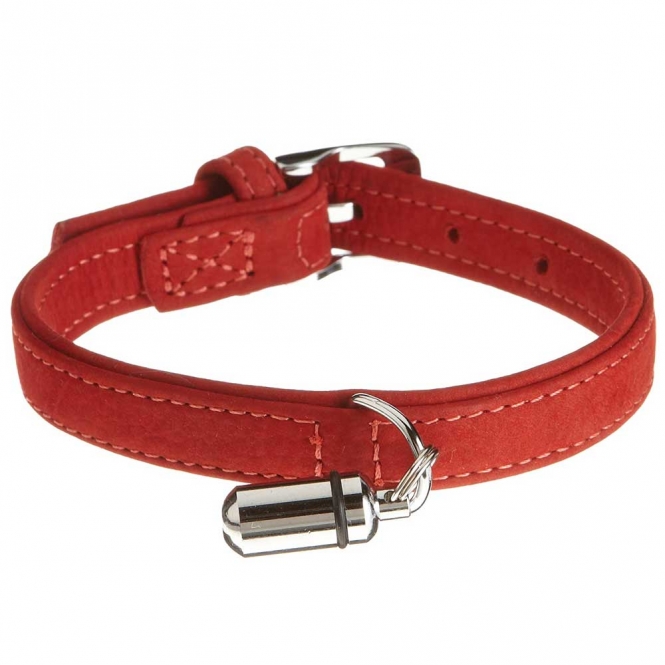 Karlie Halsband Buffalo aus Kalbsleder - Rot - 24 cm/10 mm