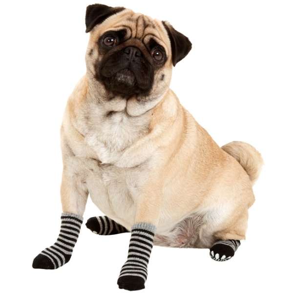 Karlie Doggy Socks Hundesocken 4er Set - Schwarz/Grau - L