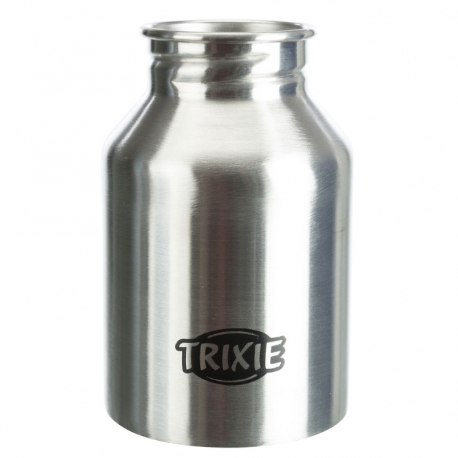 Trixie Edelstahl-Flasche mit Trinknapf - 300 ml