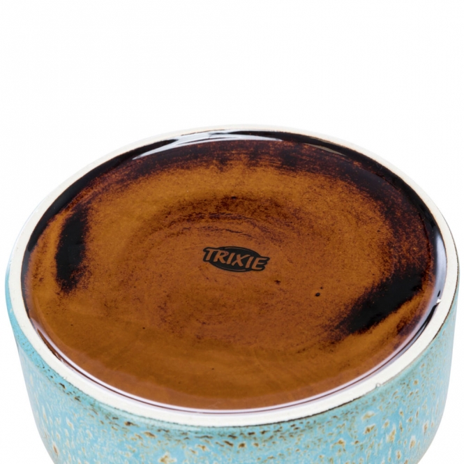 Trixie flacher Keramiknapf mit Musterung - blau