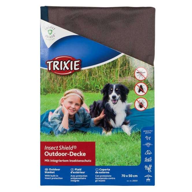 Trixie Insect Shield® Outdoor-Decke - Dunkelblau - 100 x 70 cm