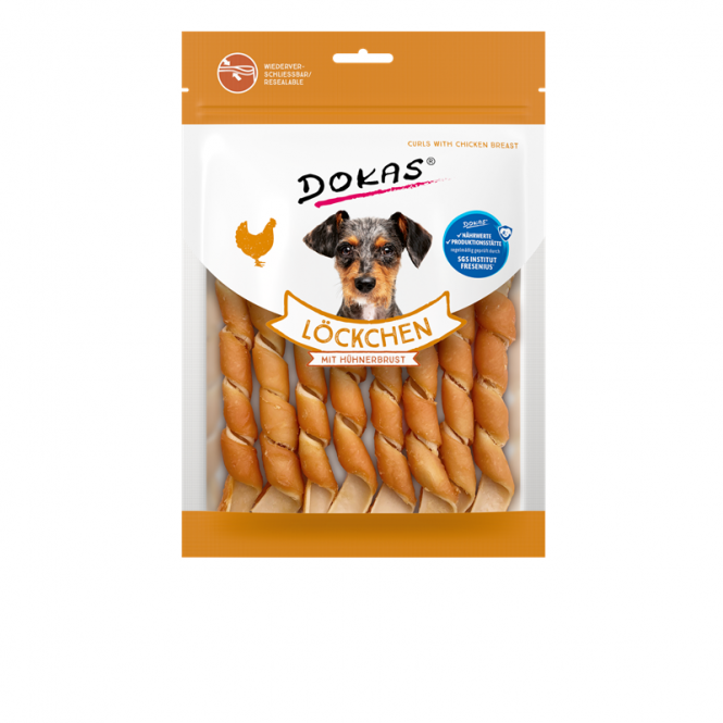 Dokas Dog Snack Löckchen mit Hühnerbrust 120g