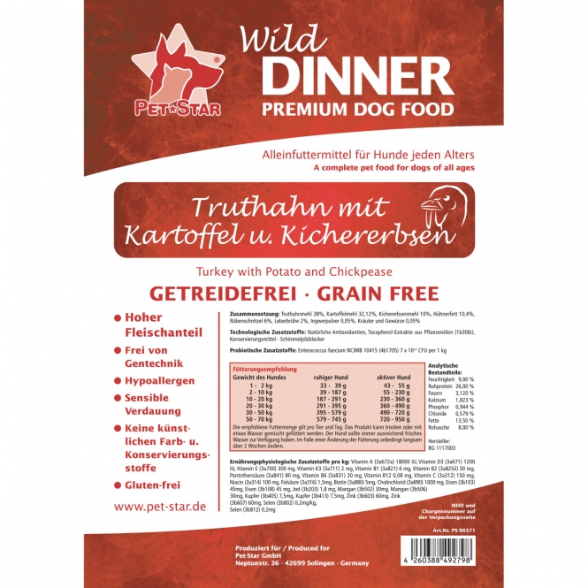 Wild Dinner Truthahn - Getreidefrei - 12 kg