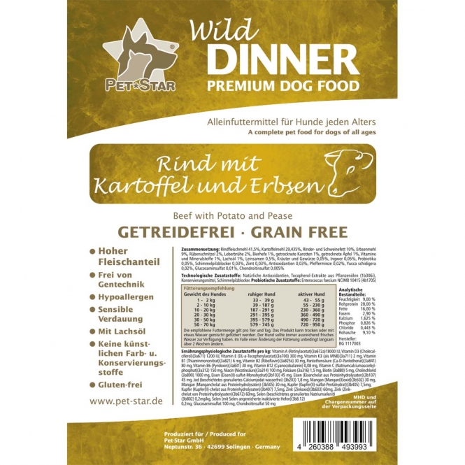Wild Dinner Rind - Getreidefrei - 12 kg