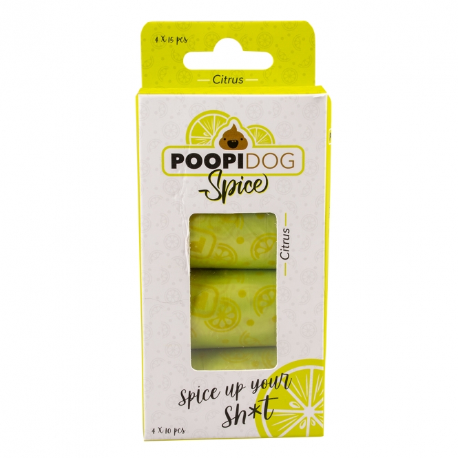 Poopidog Hundekotbeutel spice limette limone - 4 x 15 Stück
