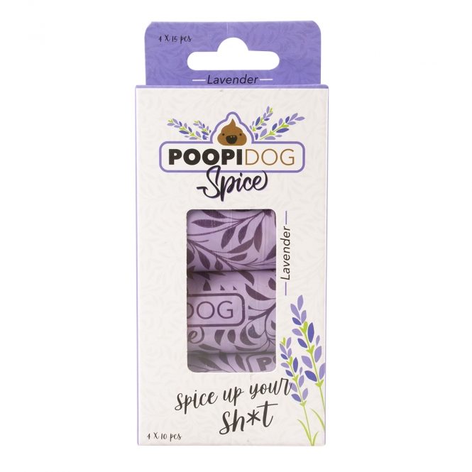 Poopidog Hundekotbeutel spice lavendel violett - 4 x 15 Stück