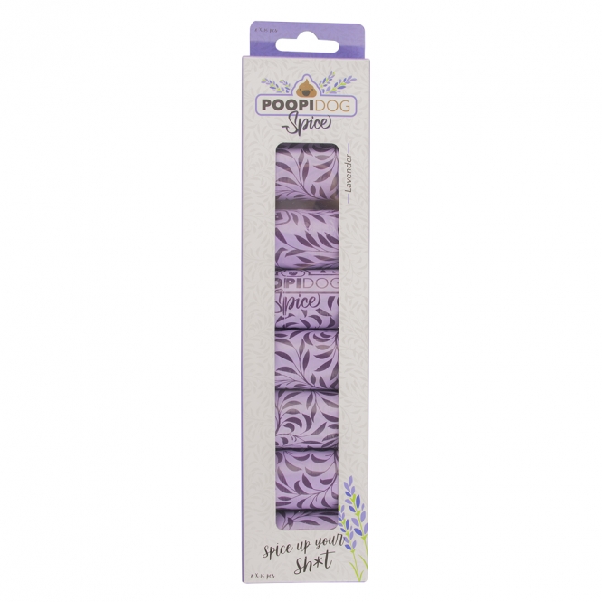 Poopidog Hundekotbeutel spice lavendel violett - 8 x 15 Stück