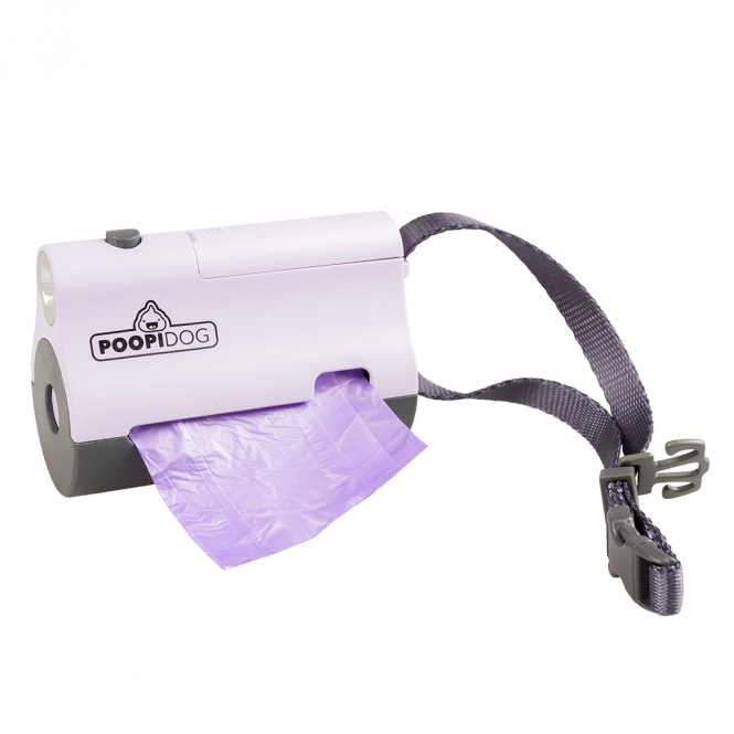 Poopidog Hundekotbeutelspender mit LED - violett