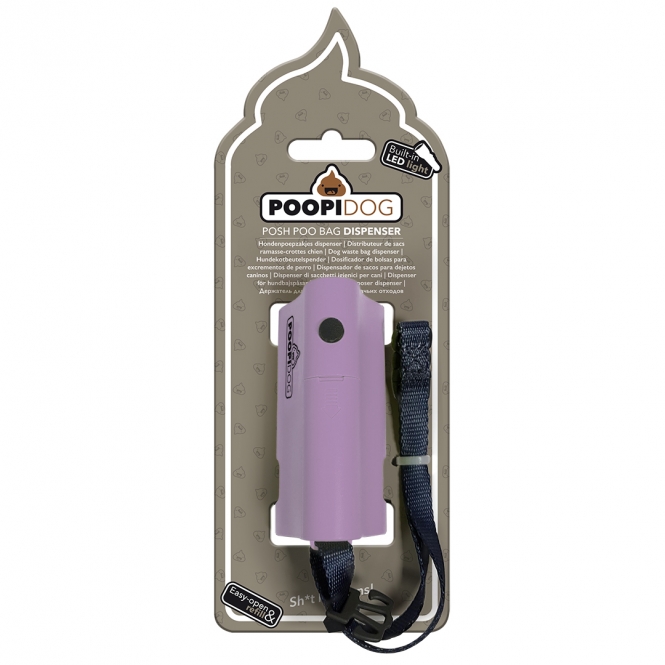 Poopidog Hundekotbeutelspender mit LED - violett