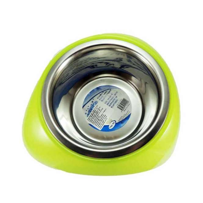 Pawise Edelstahlnapf mit Kunststoffhalter - 750 ml / Grün